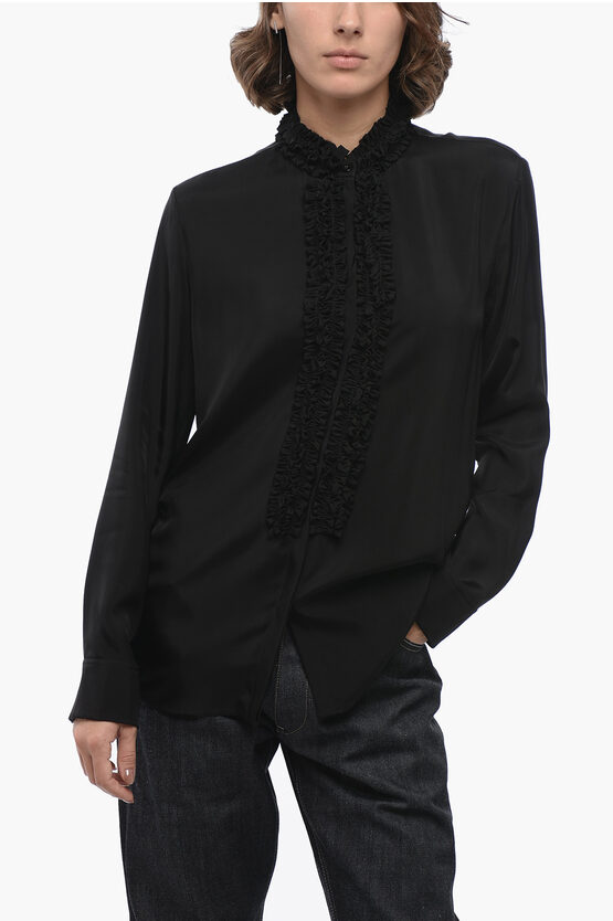 Jil Sander Ruffle Detail Fluid Viscose Shirt