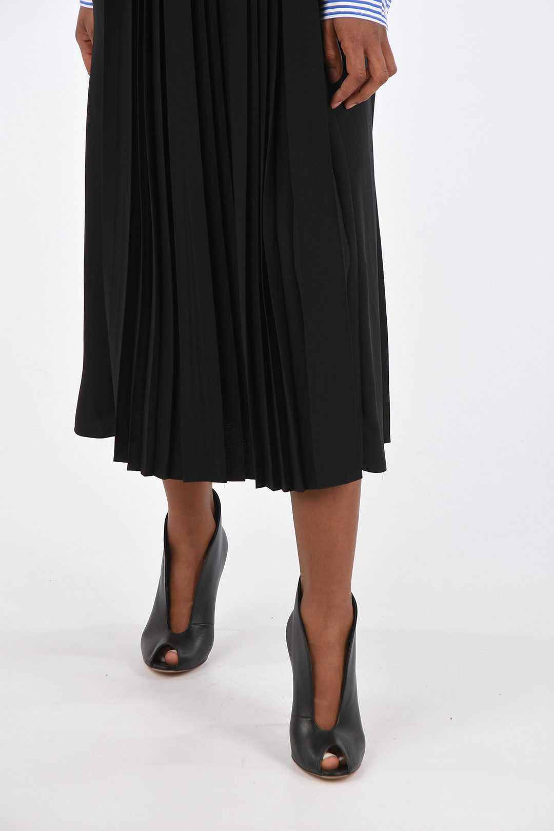 Prada Ruffled neck maxi Accordion dress women Glamood Outlet