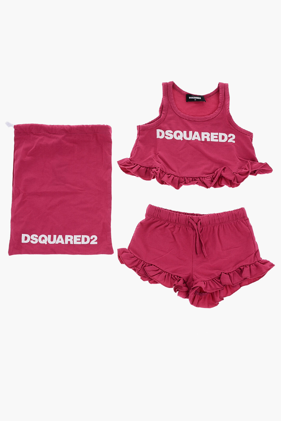 Dsquared2 Kids Ruffled Shorts and Top Pyjamas Set girls