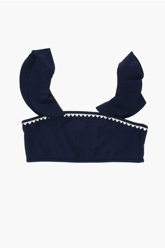 Chloé Ruffled Solid Color Bikini Top