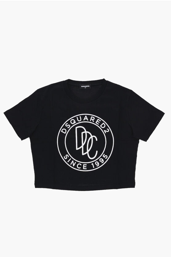 Rundhals-T-Shirt mit erhabenem Logo