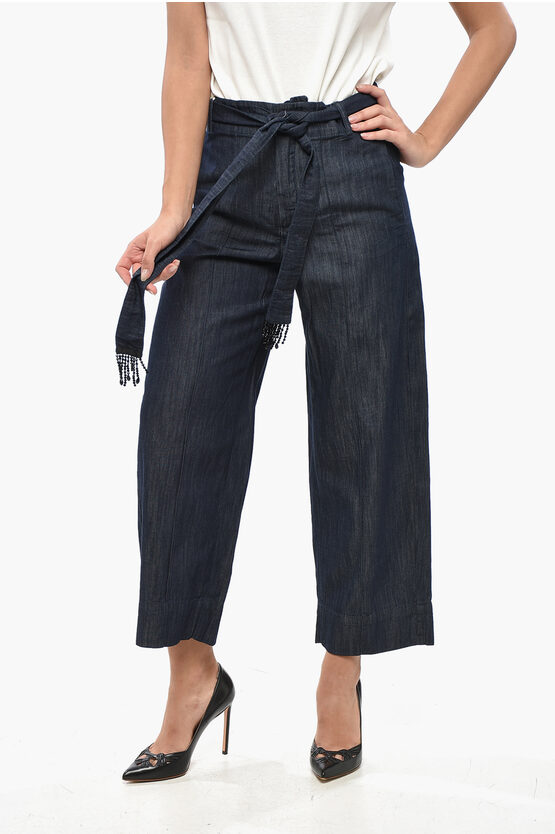 Max Mara S Cotton Bisous Gaucho Pants In Black