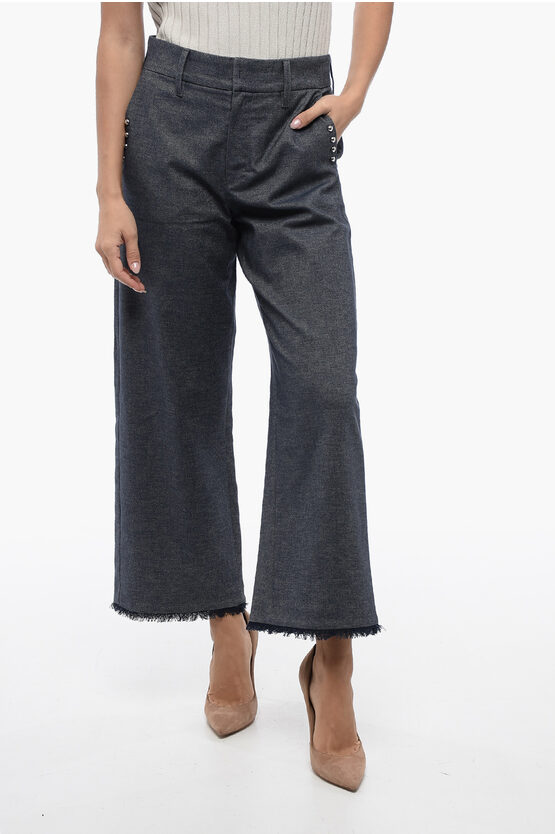 Max Mara S Cropped Fit Corfu Pants With Fringed Hem In Multi