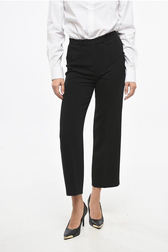 Max Mara S Cropped Fit Viola Pants With Belt Loops Grösse 40 In Black