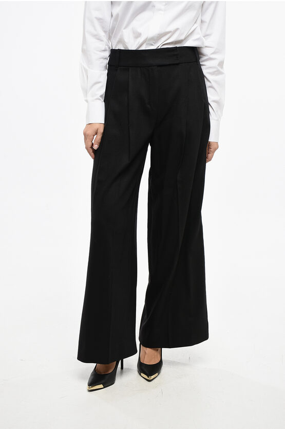 Max Mara S Double-pleated Carmen Cropped Fit Pants Grösse 44 In Black