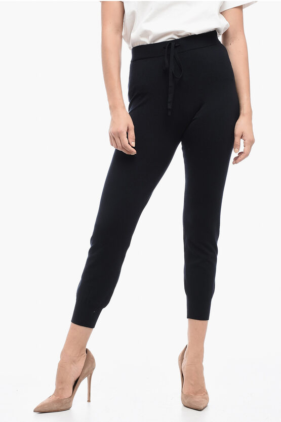 Max Mara S Drawstringed Elia Knitted Pants In Black