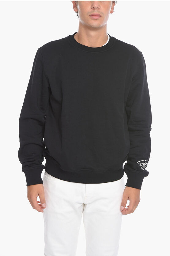 Diesel S-ginn Crewneck Sweatshirt With Back Print In Black
