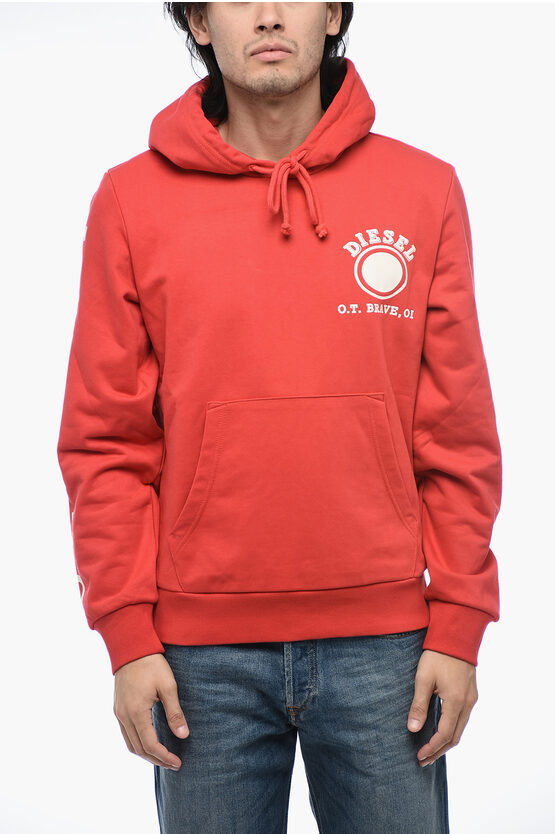 Shop Diesel S-ginn-hood-k21 Hoodie Sweatshirt With Logo Print