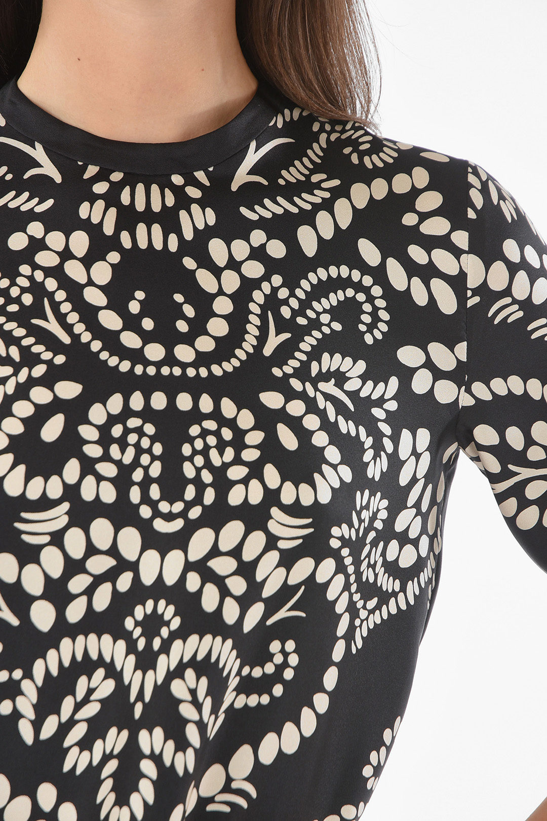 Max Mara S MAX MARA Printed ALFONSA Satin Silk Blouse with 3/4 Sleeves ...