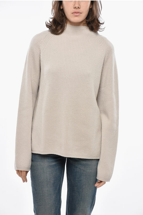 Max Mara S Turtleneck Elica Cashmere Blend Sweater In Gray