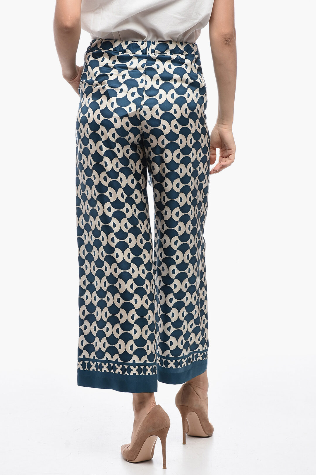 Max Mara S Silk TIMEP Pants with Geometric Pattern women