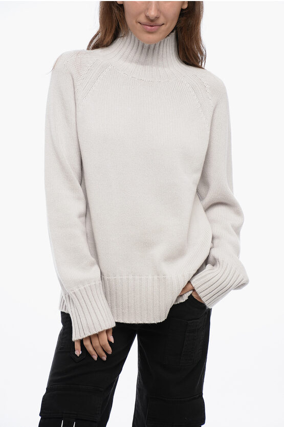 Max Mara S Turtleneck Mantova Cashmere Blend Sweater In Neutral