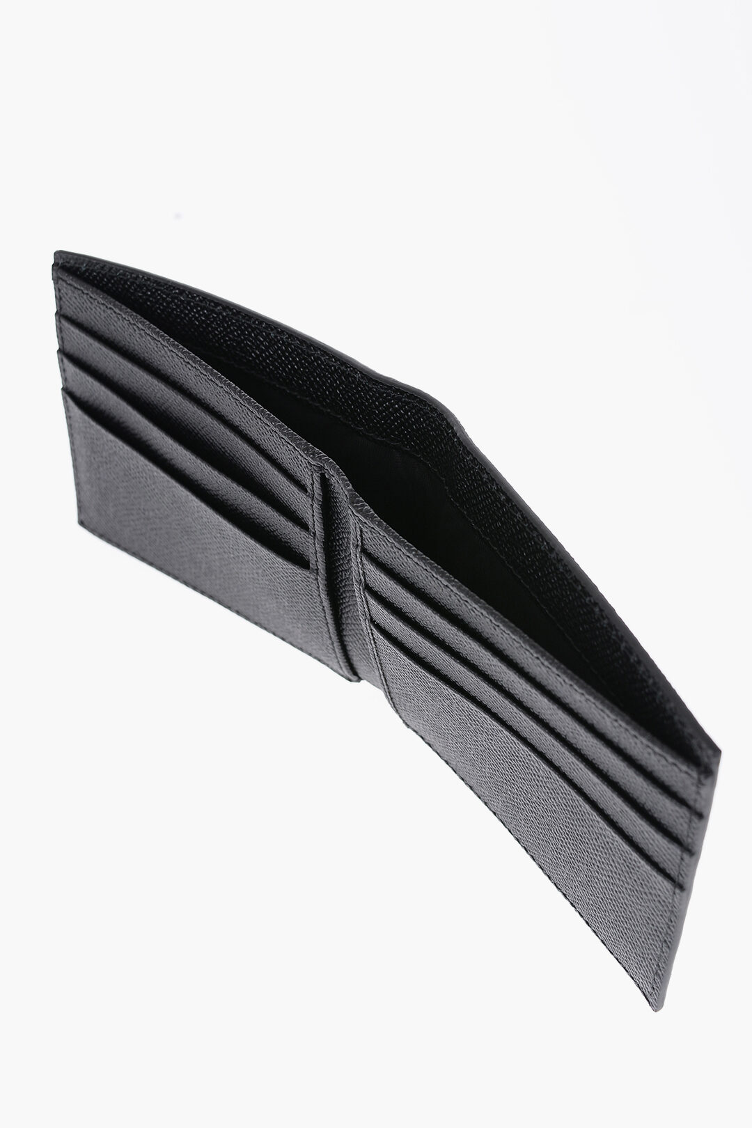 Dolce & Gabbana Saffiano Leather Bifold Wallet with Silver