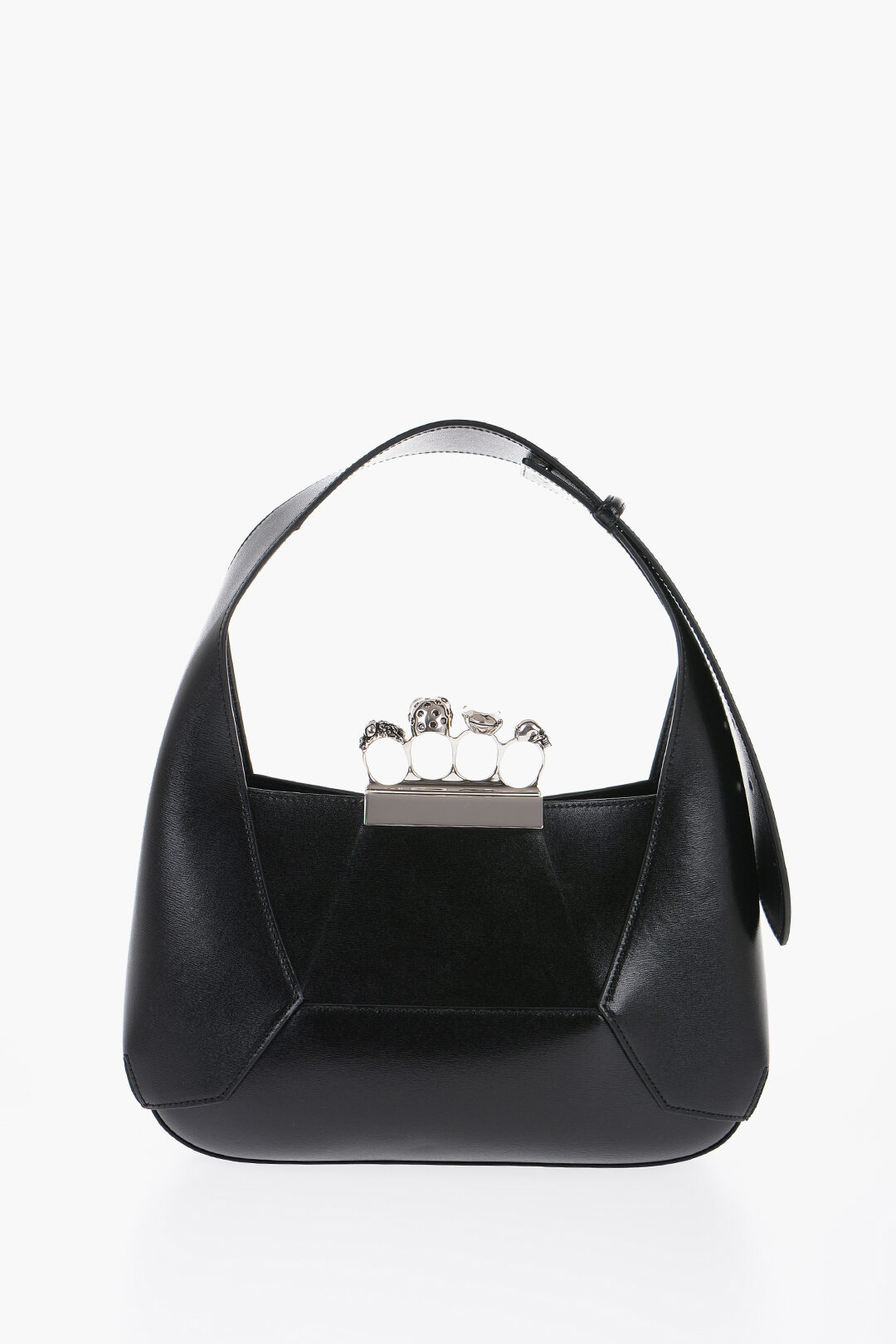 Alexander McQueen Saffiano Leather Hobo Bag with Jewellery Closure damen Glamood Outlet