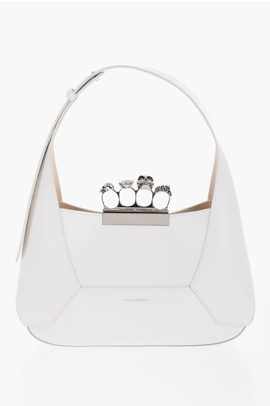 Shop Alexander Mcqueen Saffiano Leather Hobo Bag With Jewellery Closure