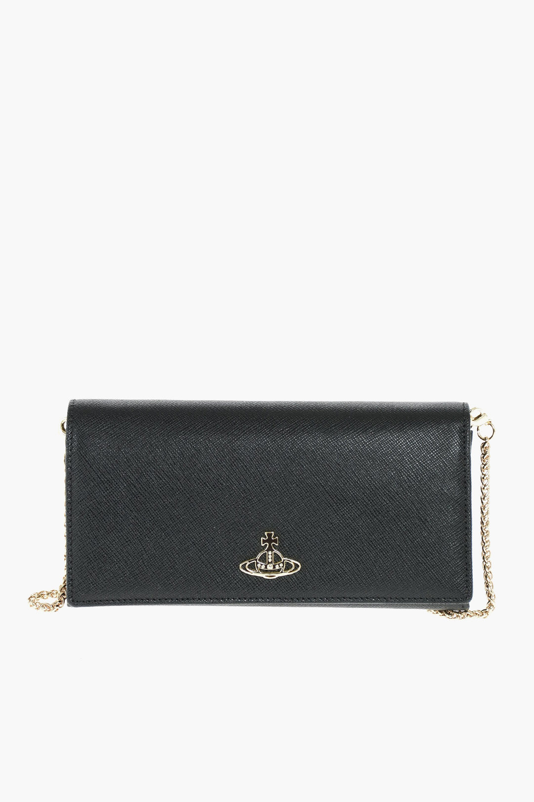 saffiano leather wallet with shoulder strap