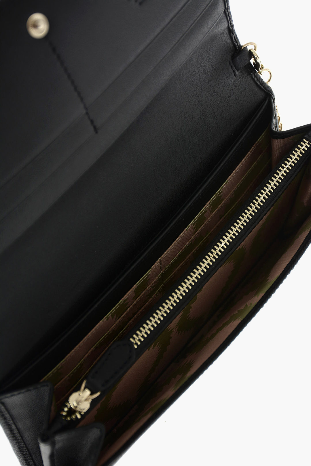 saffiano leather wallet with shoulder strap