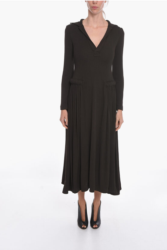 Bottega Veneta Salon 01 Jersey Long-sleeved Maxi Dress In Black