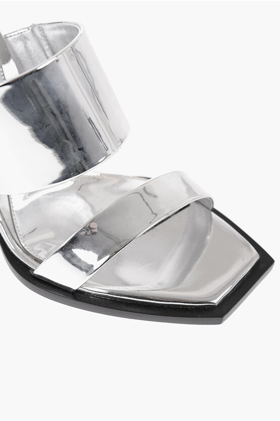 Sandali Effetto Metallizzato Con Zeppa Clear 10 cm