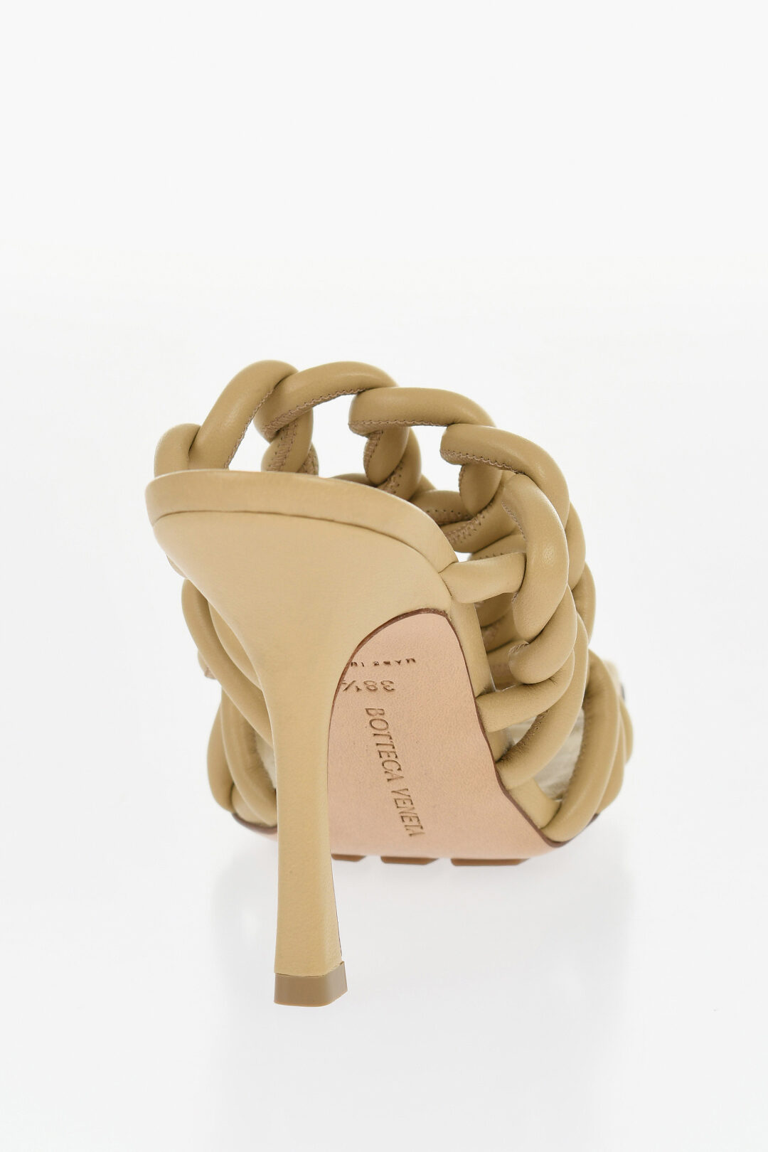 Bottega Veneta Sandali in Pelle Intrecciata a Tinta Unita 10,5cm