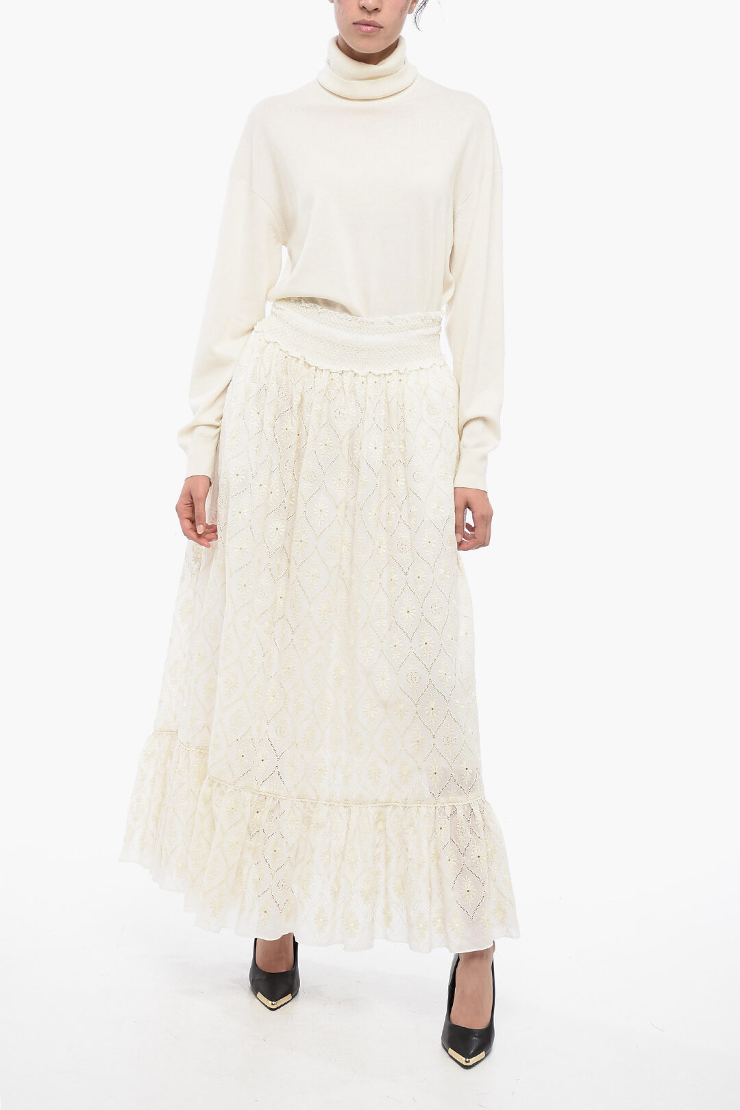 Gucci Sangallo Maxi Skirt with Elastic Wistband women
