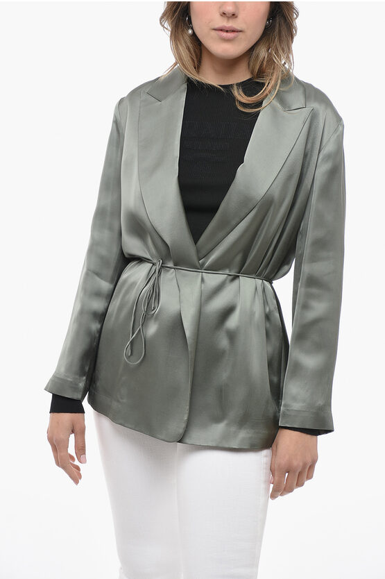 Shop Vince Wrap Design Satin Blazer