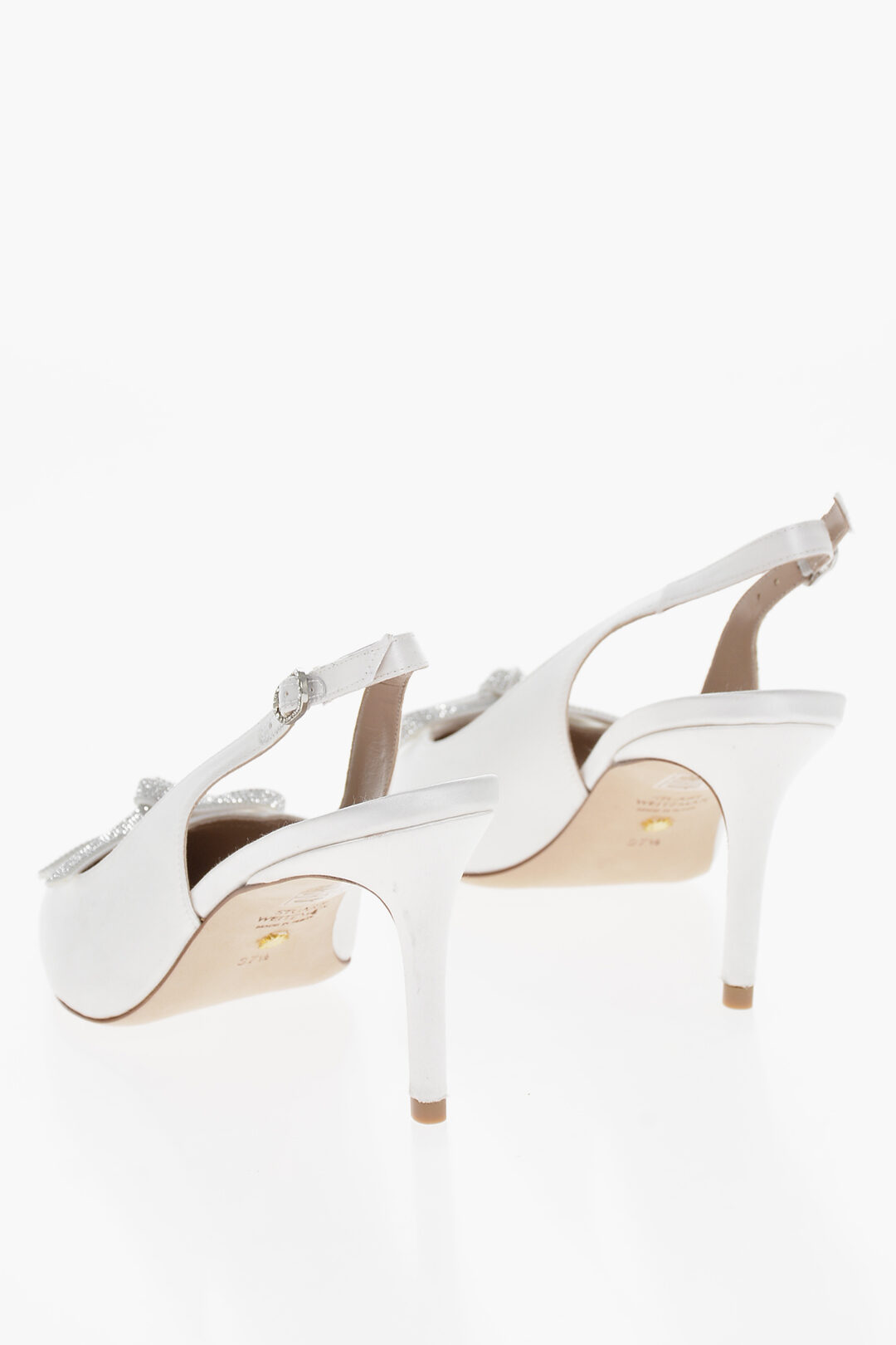 Stuart Weitzman Satin BOW Slingbacks with Stiletto Heel 8cm women ...