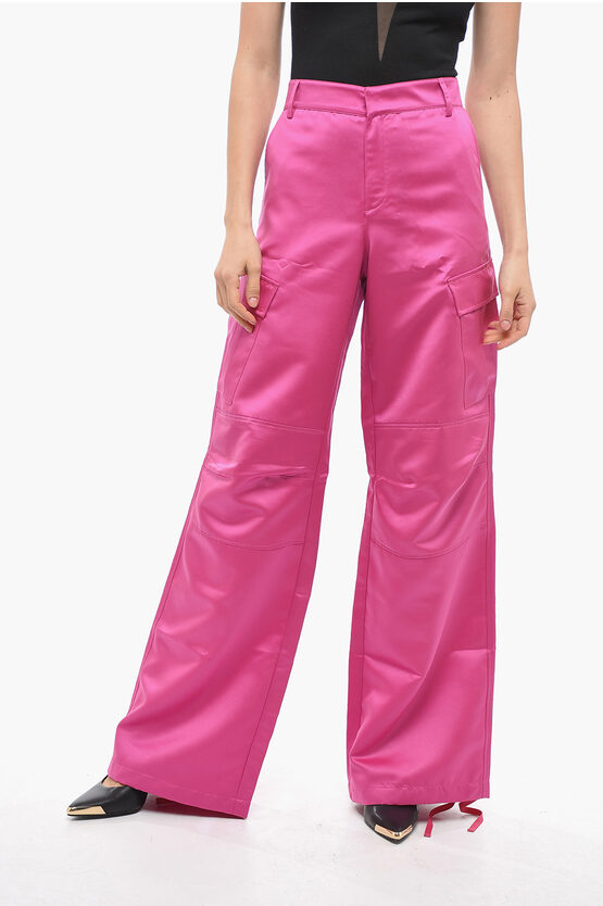 Shop The Andamane Satin Cargo Pants With High Waist