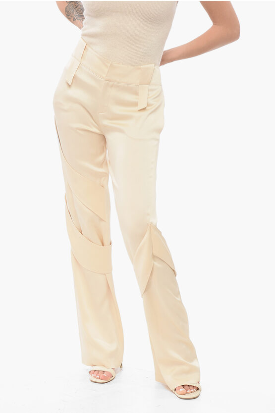 Blumarine Satin Wide-leg Cargo Trousers