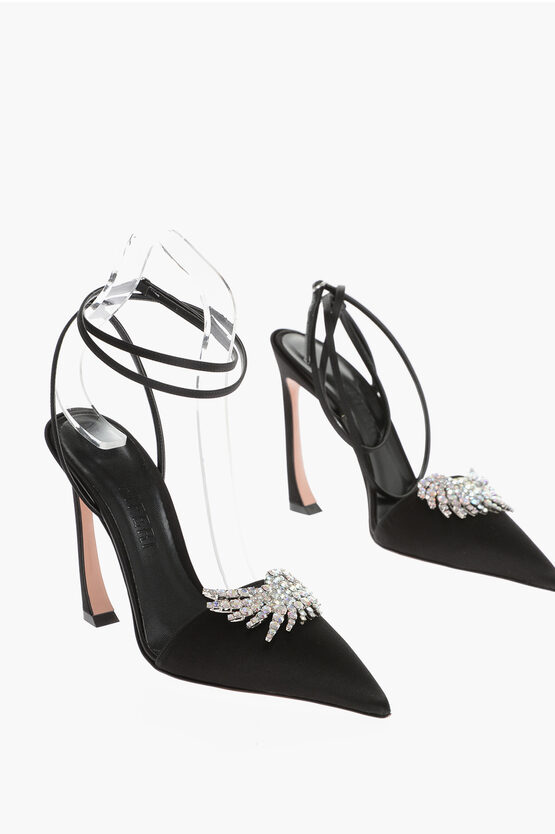 Piferi Satin Carine Lace-up Pumps With Jewels Embellished