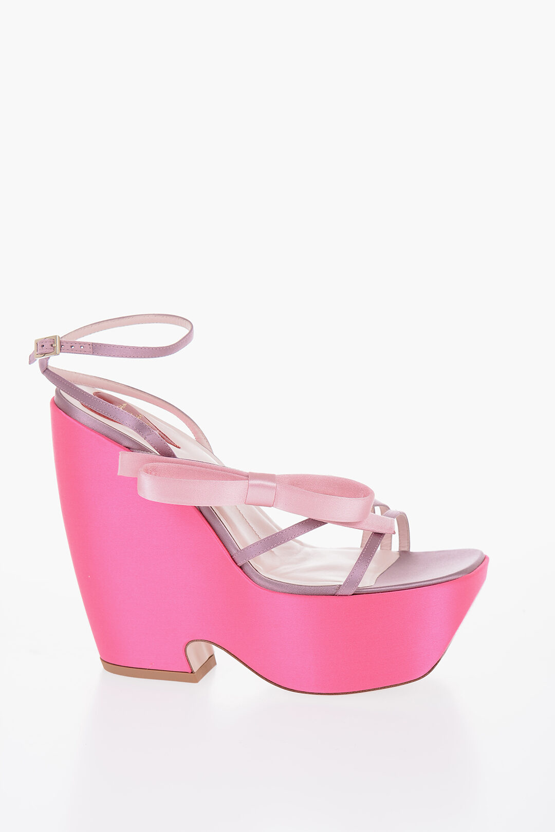 Roger Vivier Satin CHOC BOW Wedge Pumps with Ribbon Detail 14cm women ...