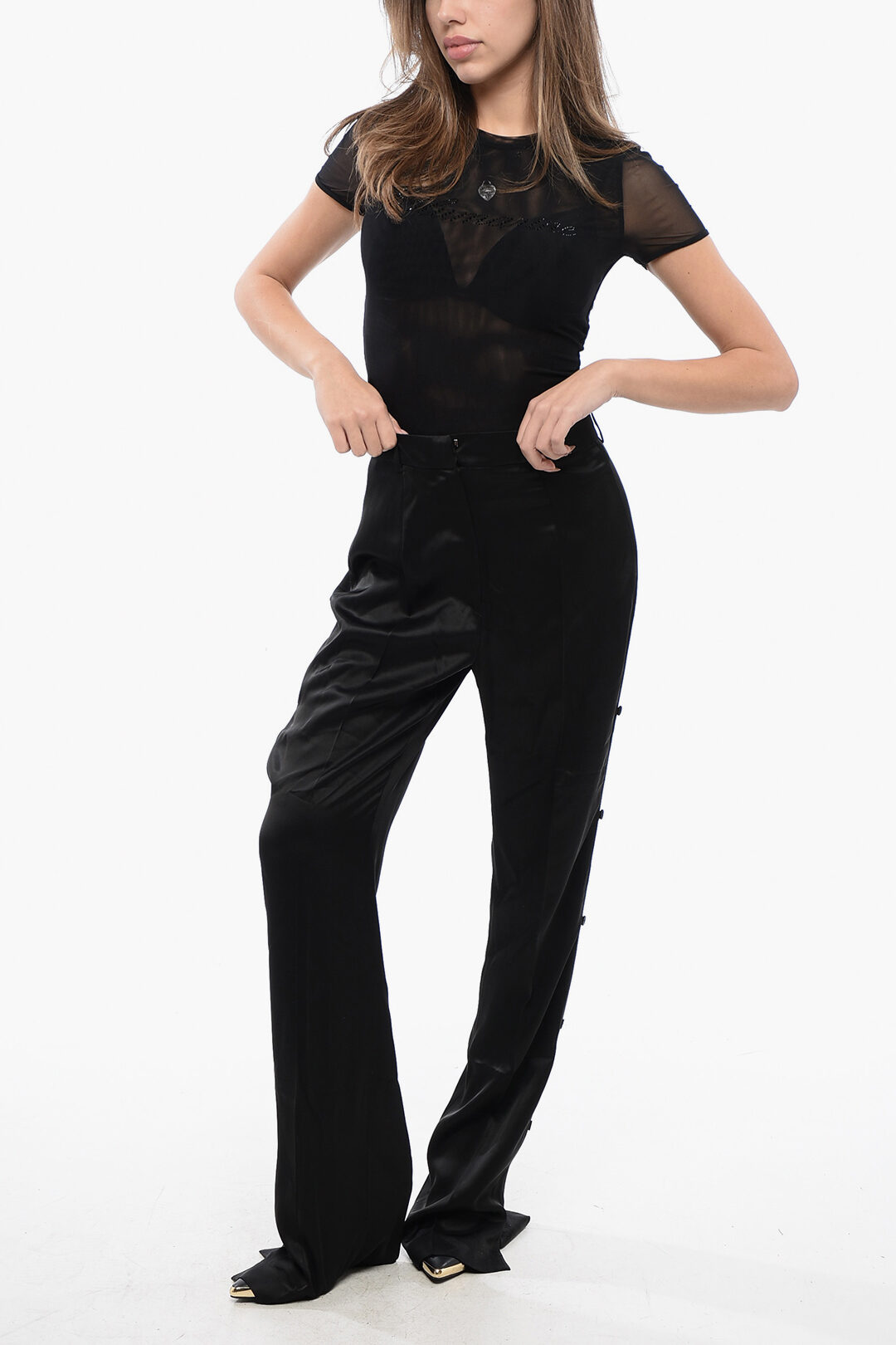 Nanushka Satin FELINA Pants with Side Buttoning women