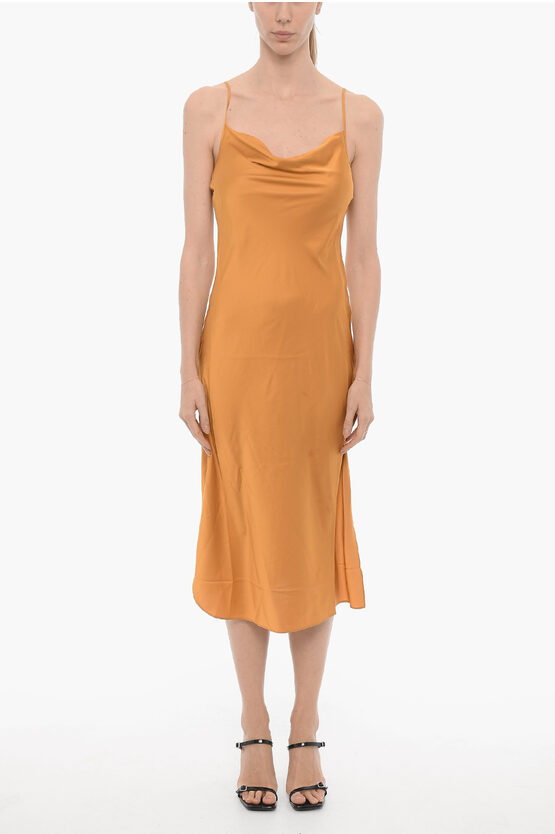 Shop Allsaints Satin Hadley Midi Dress With Side Slits