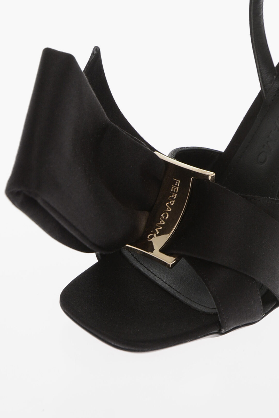 Salvatore Ferragamo Satin HELENA Sandals with Front Bow 10.5