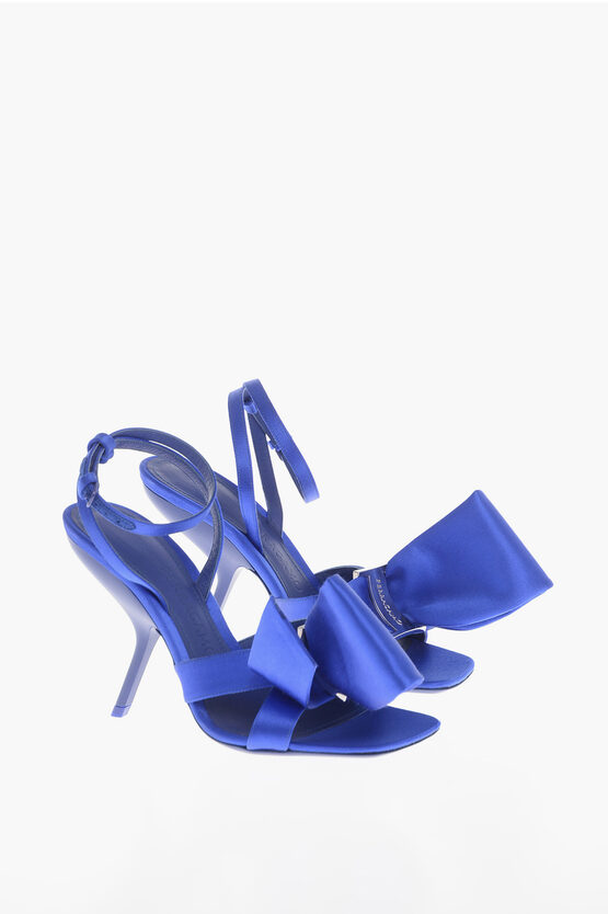 Shop Ferragamo Satin Helena Sandals With Front Bow 10.5cm