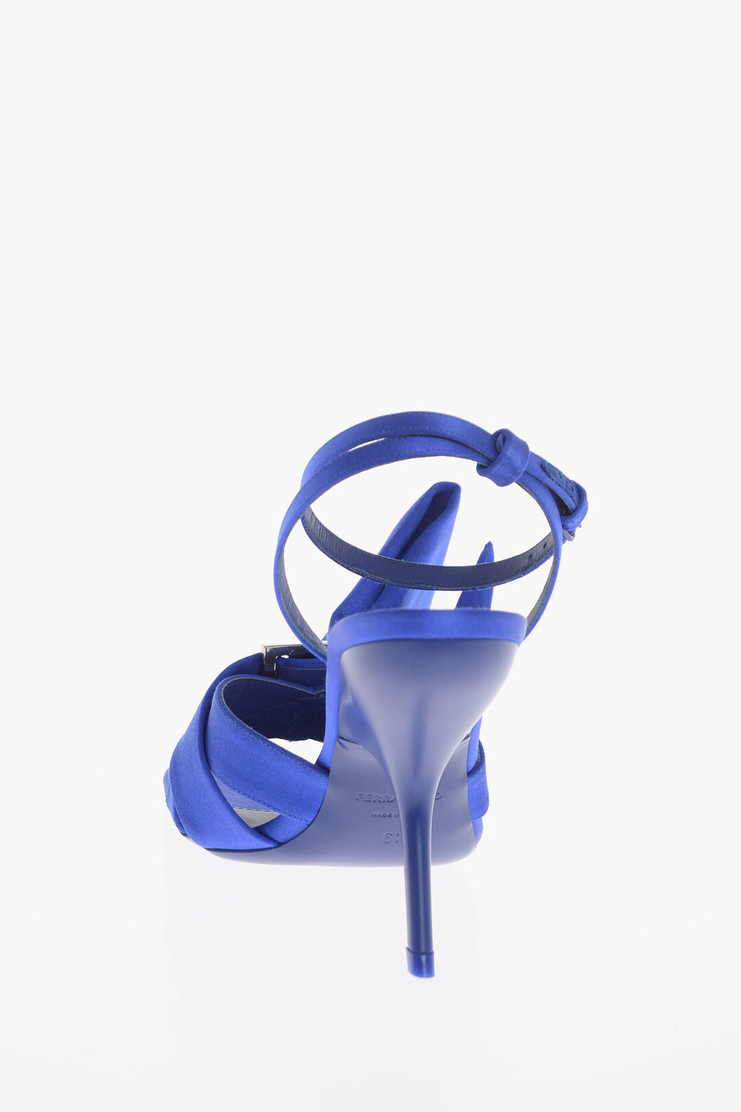 サンダル・ミュール Salvatore Ferragamo Helena Women's Sandals Satin Blue Salvatore Ferragamo Satin HELENA Sandals with Front Bow 10.5