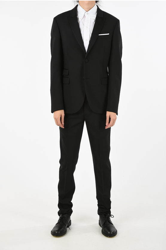 Neil Barrett Satin Lapel Fitted Slim Tuxedo Suit