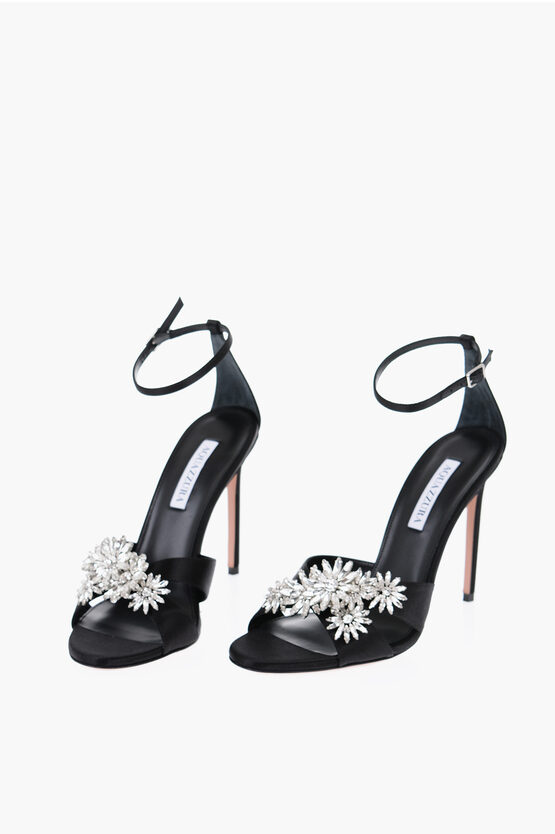 Aquazzura Margarita 110mm Heel Sandals With Crystal Embellishment