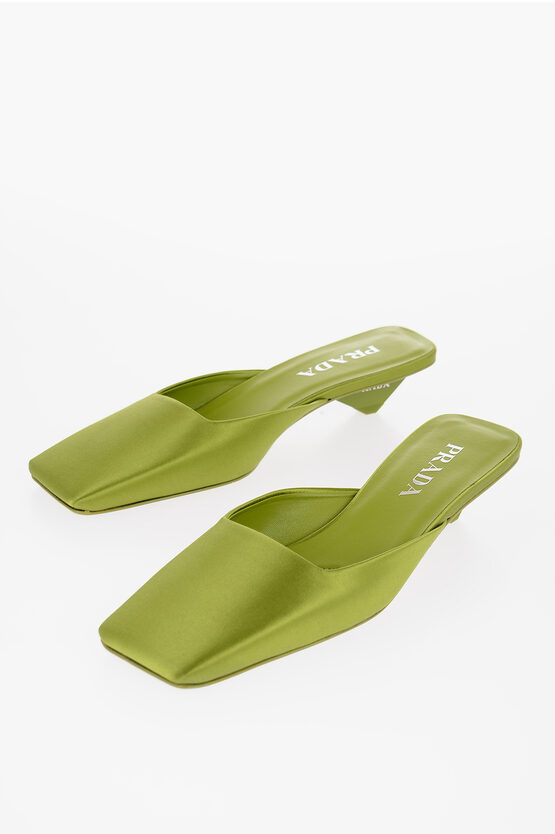 Shop Prada Satin Mules With Square-toe