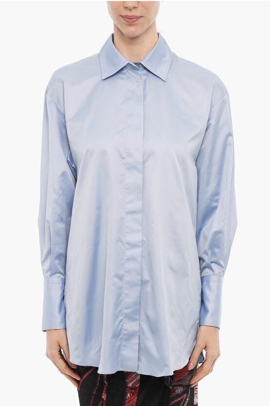 Shop Patou Satin Oversized Fit Shirt