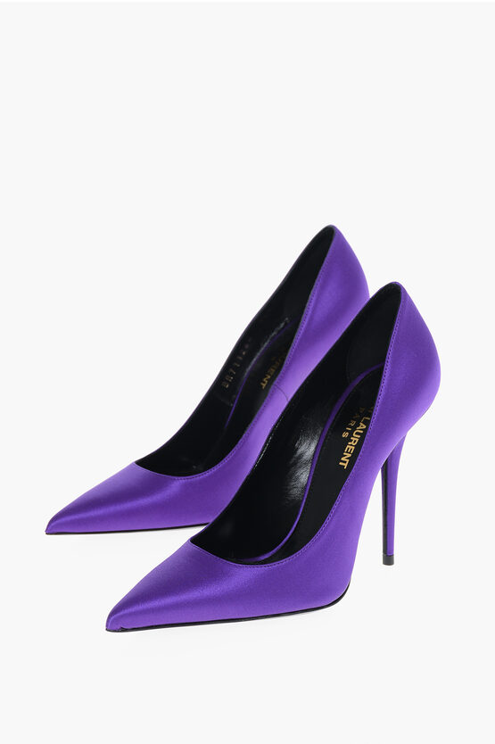 Saint Laurent Satin Pumps With Covered Stiletto Heel 10cm