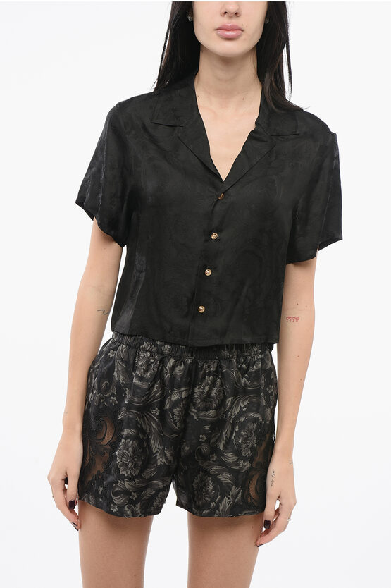 Versace Satin Pyjama Top With Barocco Motif