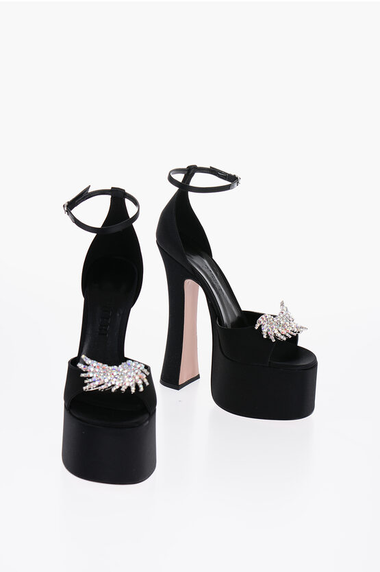 Piferi Rosalia Crystal-embellishment Sandals In 黑色