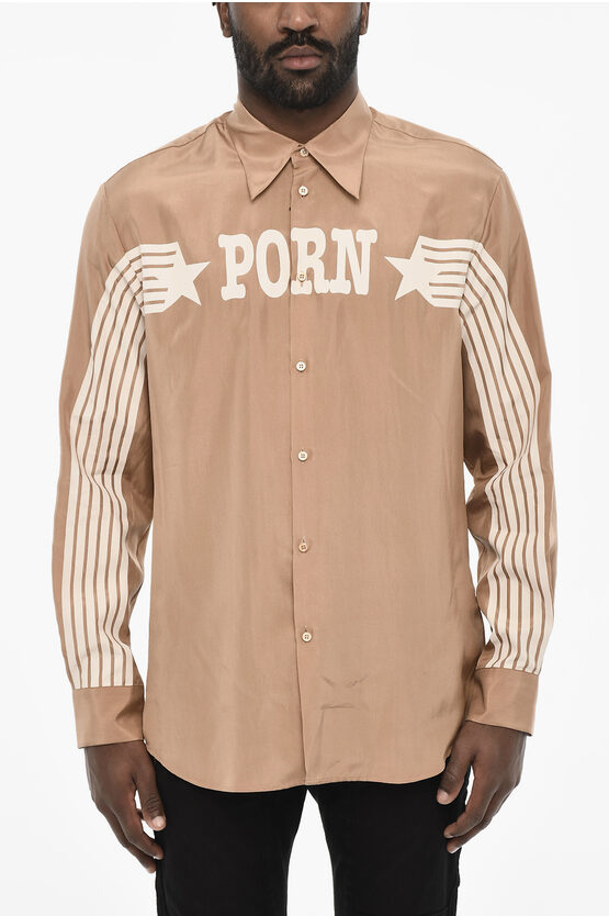 Dsquared2 Satin Shirt With Contrast Print