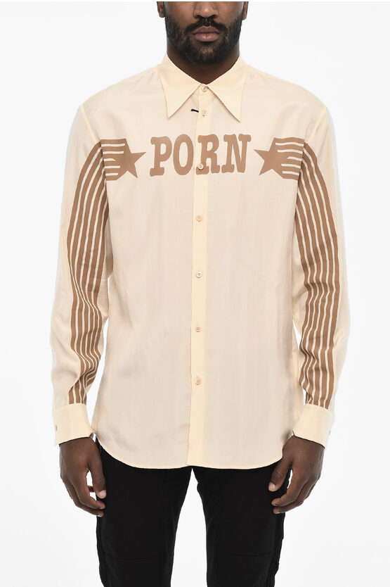 Dsquared2 Satin Shirt With Contrast Print