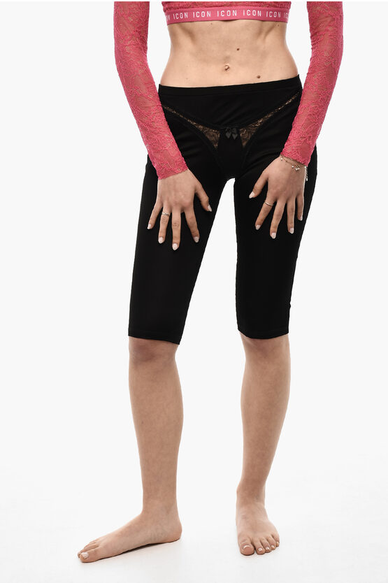 Satin Shorts With L… - image