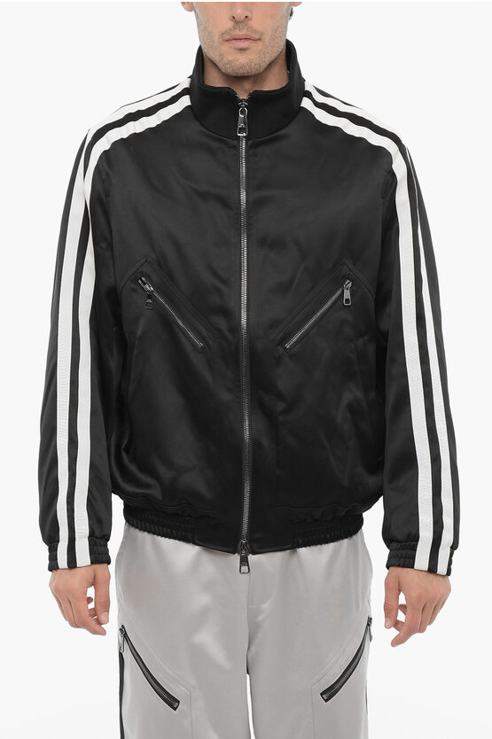 Shop Neil Barrett Satin Slim Fit Lightweight Bomber Jacket