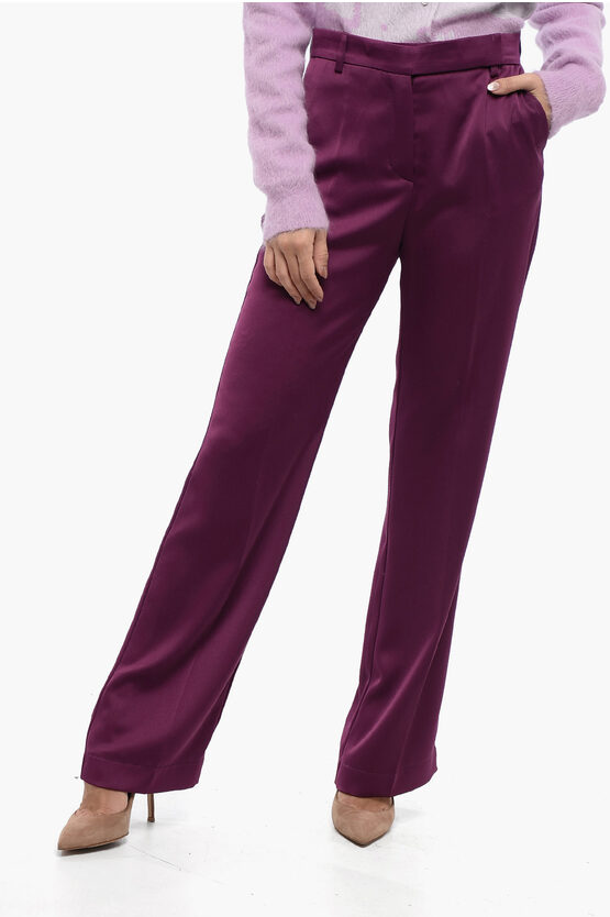 Hebe Studio Satin Tailoring The Lover Pants In Purple