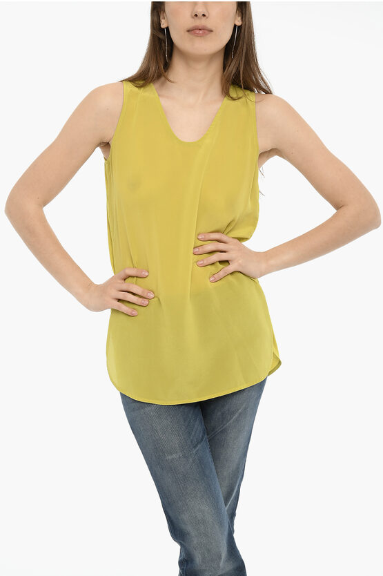Woolrich Satin Tank Top In Gold