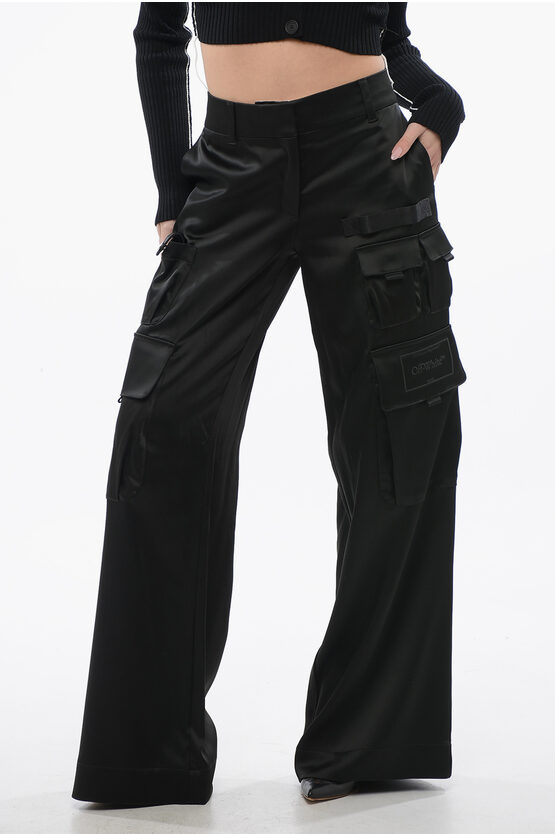Off-white Satin Toybox Cargo Pants